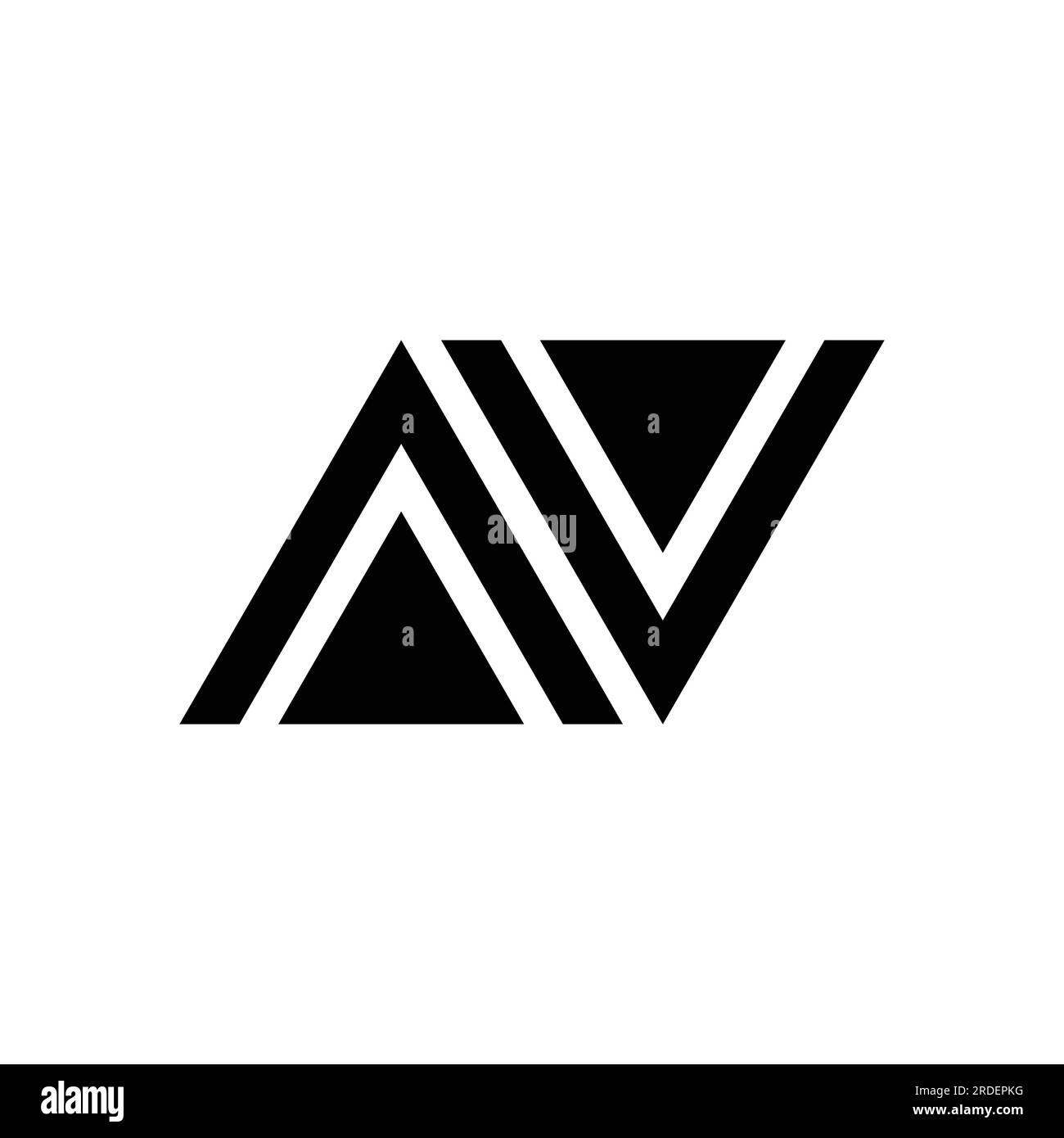 EPS10 Anfangsbuchstaben für ANV- oder AV-Monogramm-Logo, isoliert auf weißem Hintergrund Stock Vektor