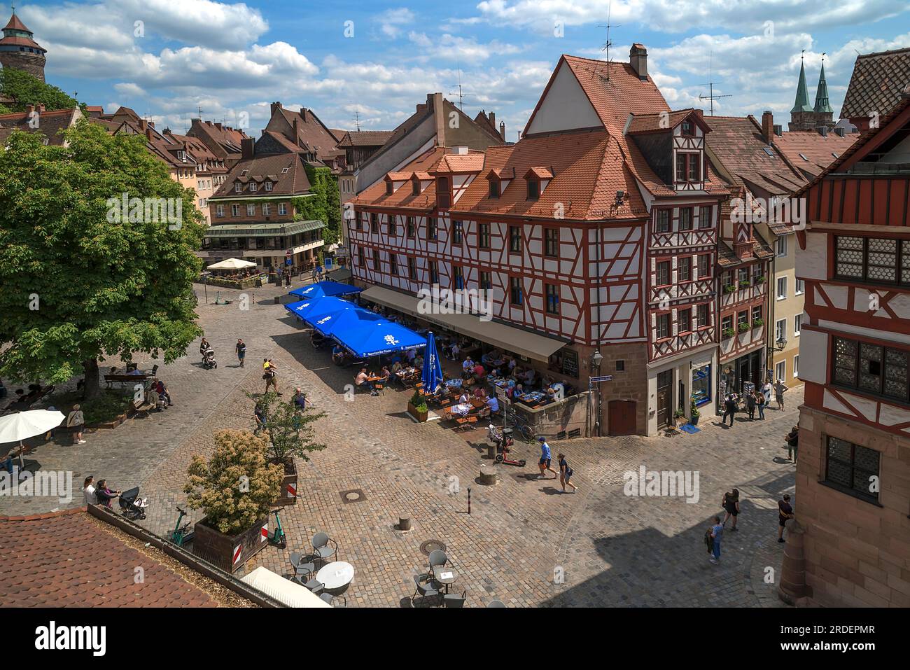 Historischer Tiergaertnertorplatz, Nürnberg, Mittelfrankreich, Bayern, Deutschland Stockfoto