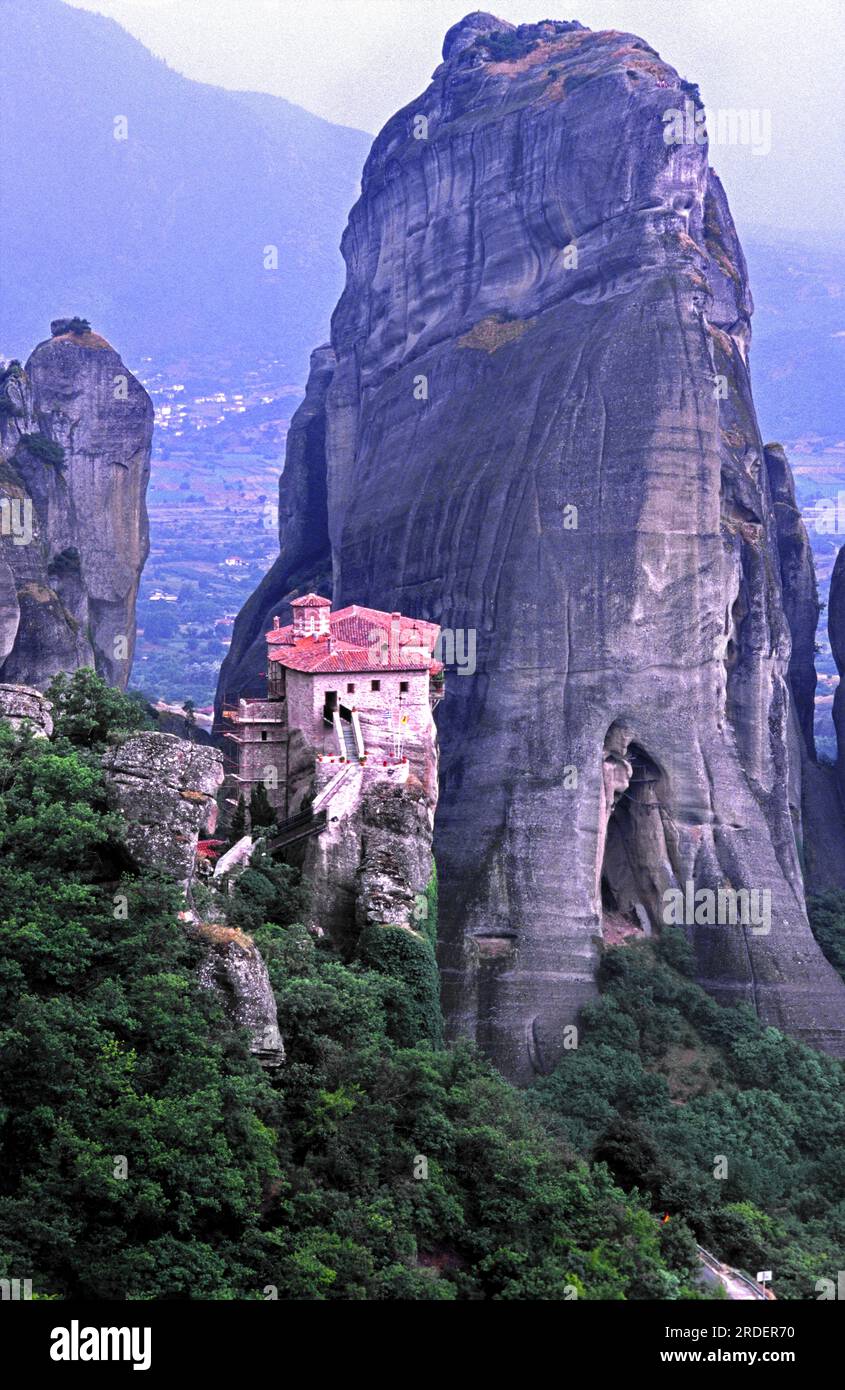 Monasterio ortodoxo de Hagia Varvara rousanou (sXIV). Castracio. Meteora. Tesalia. Grecia Stockfoto