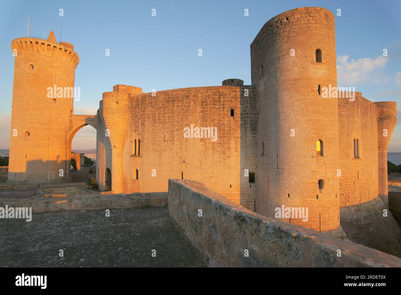 Castillo de Bellver (s. XIV). Palma. Mallorca Balearen. España. Stockfoto