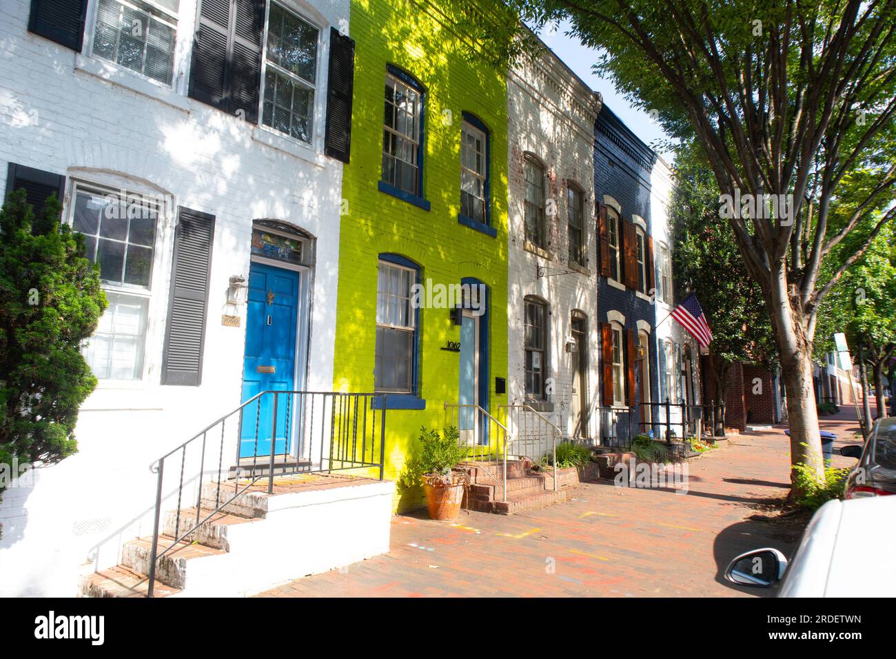 Farbenfrohe Häuser in Georgetown, Washington, USA Stockfoto