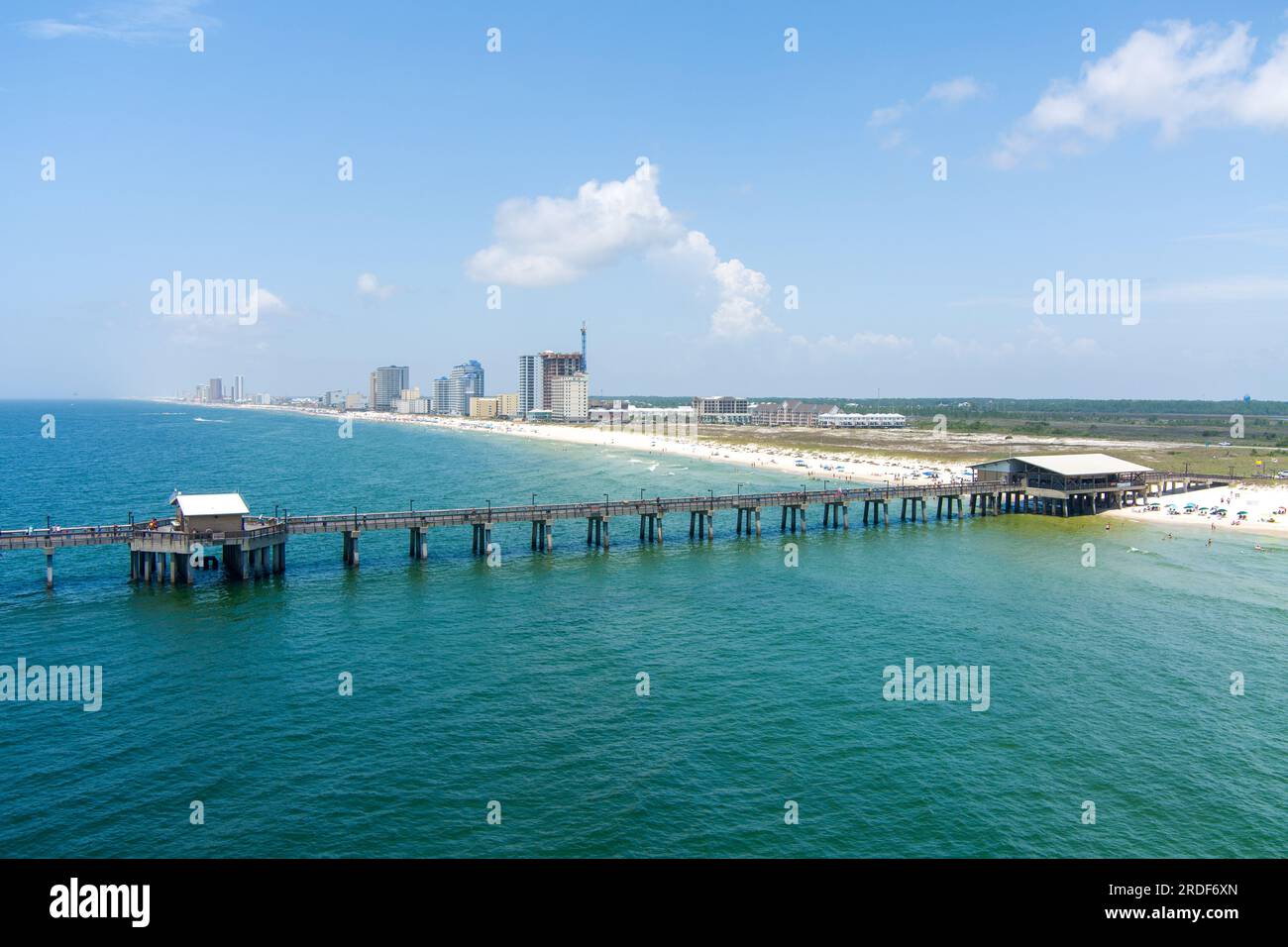 Der Gulf State Pier in Gulf Shores, Alabama Stockfoto