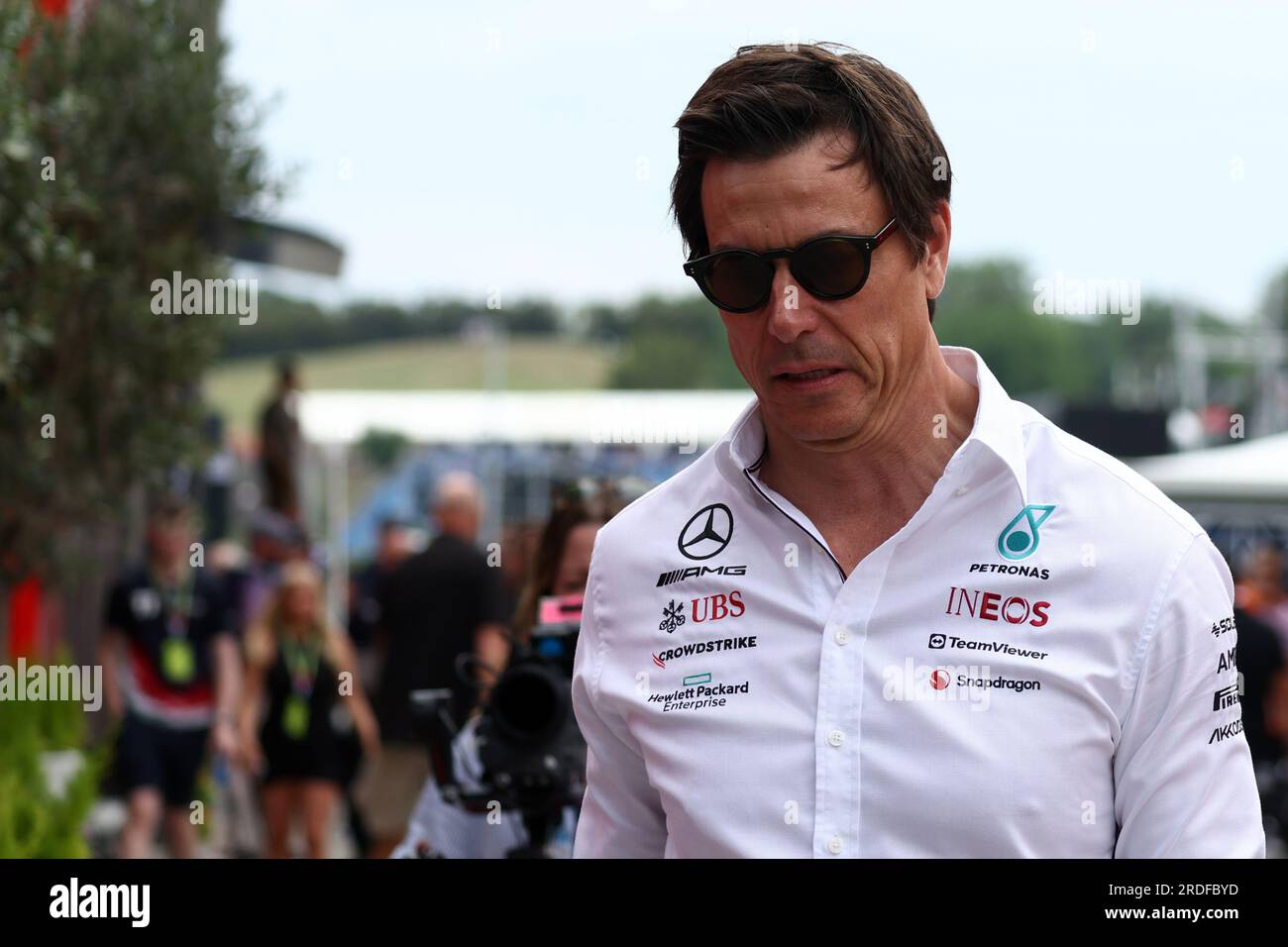 Mogyorod, Ungarn. 21. Juli 2023. Mercedes AMG F1 Teamleiter Toto Wolff vor dem Grand Prix F1 in Ungarn auf der Koppel. Kredit: Marco Canoniero/Alamy Live News Stockfoto