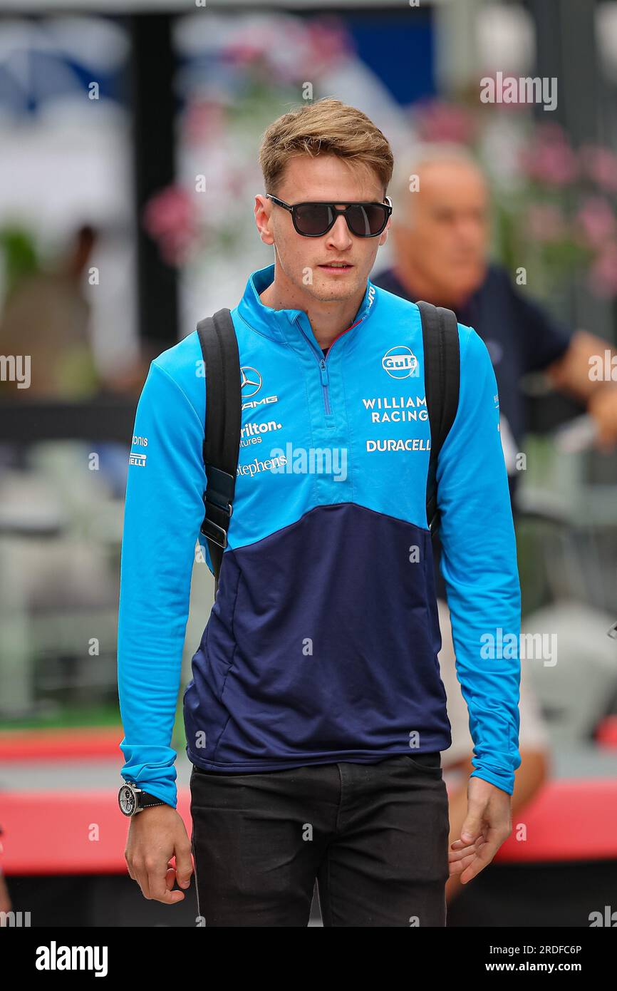 Ungarn, 21/07/2023, Ungarn, 21/07/2023, #02 Logan Sarsergeant, (USA) Williams Mercedes während des ungarischen GP, Budapest, 20-23. Juli 2023, beim Hungaroring, Formel-1-Weltmeisterschaft 2023. Stockfoto