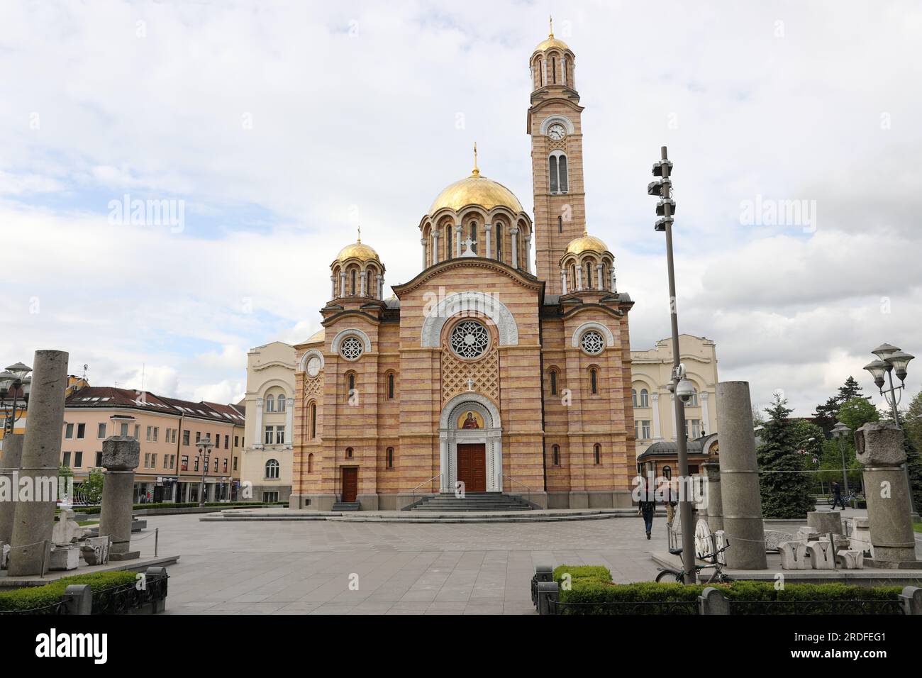 Orthodoxer Kirchenaußencharme in Banja Luka Stockfoto