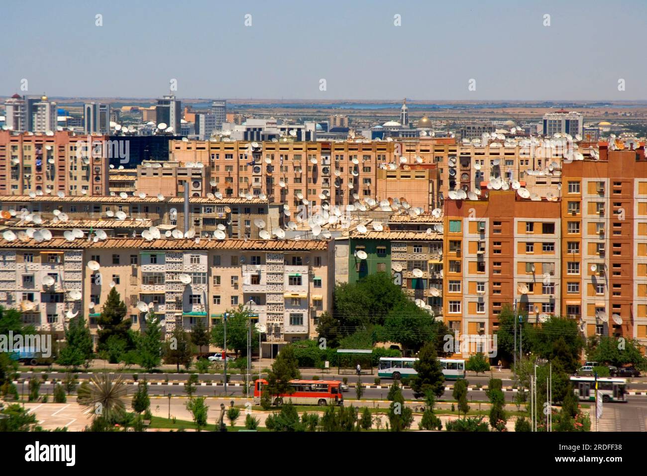Alte Wohnungen, Aschgabat, Turkmenistan, Asgabat Stockfoto