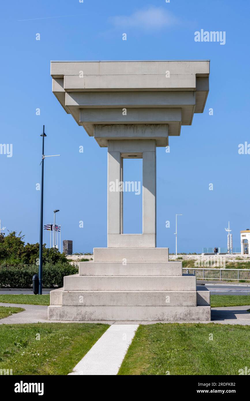 Le Sablier, abstrakte Kunst, Sanduhr, Dünkirchen, Nord, Frankreich Stockfoto