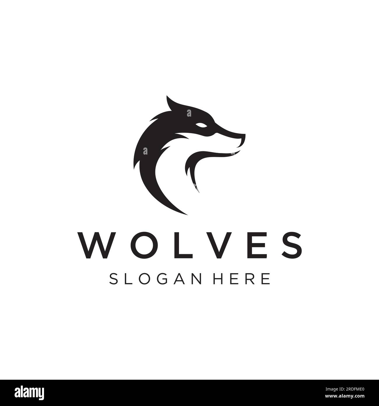 Abstraktes Logo von Night Wolf Design einfacher isolierter Hintergrund.Vektordarstellung. Stock Vektor