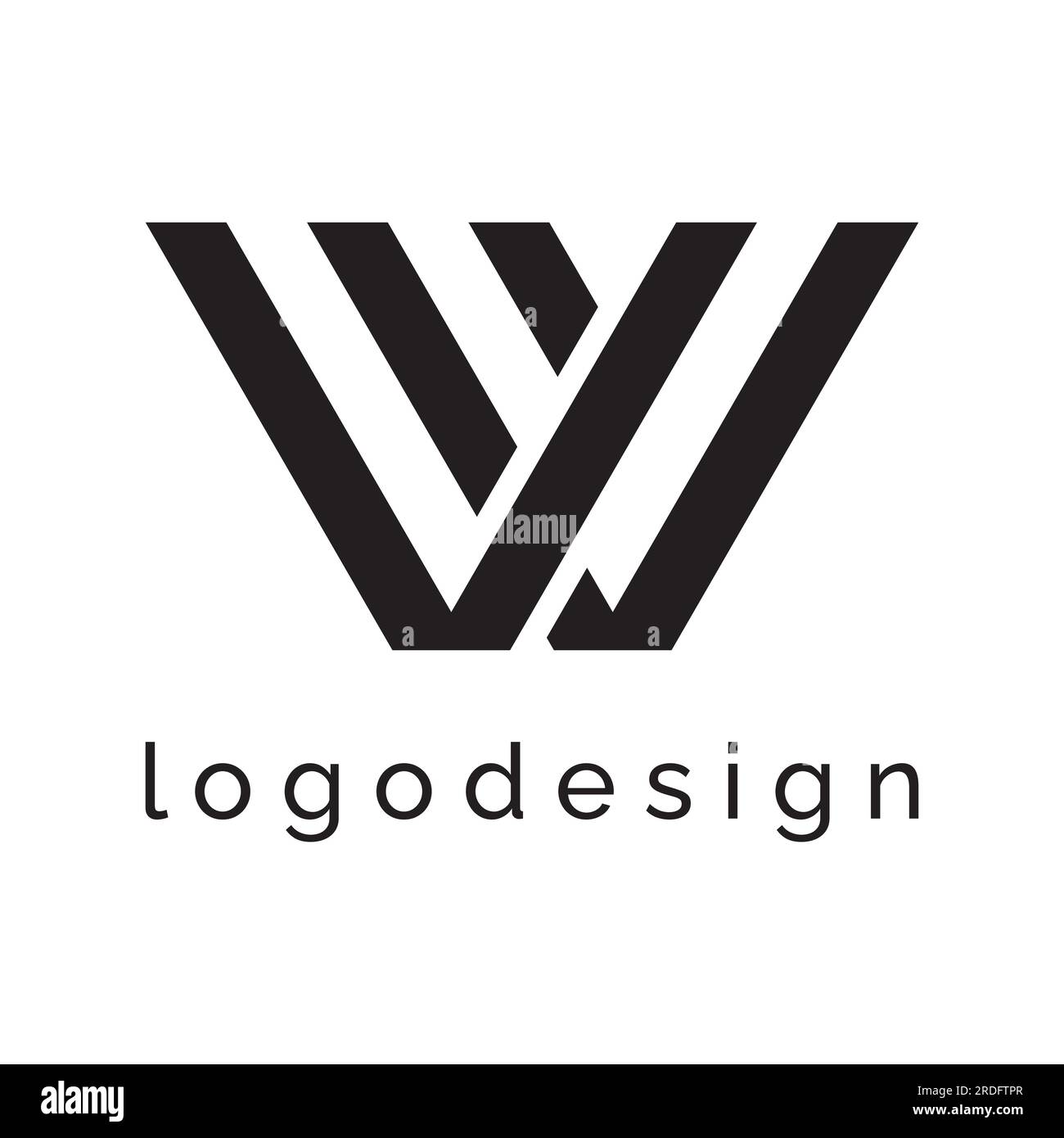 Luxuriöses und elegantes Monogramm oder geometrisches Element Anfangsbuchstabe W Logo. Logos für Visitenkarten, Unternehmen und Unternehmen. Stock Vektor