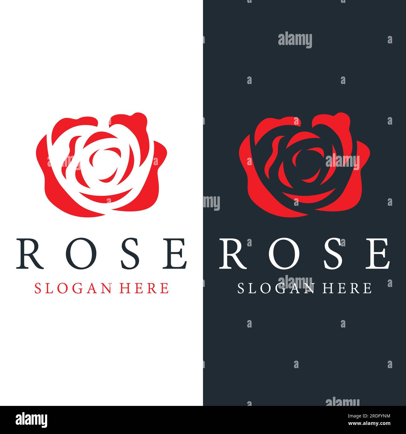 Logos von Blumen, Rosen, Lotusblumen und anderen Arten von Blumen. Durch Verwendung des Konzepts der Vektorkonstruktion. Stock Vektor