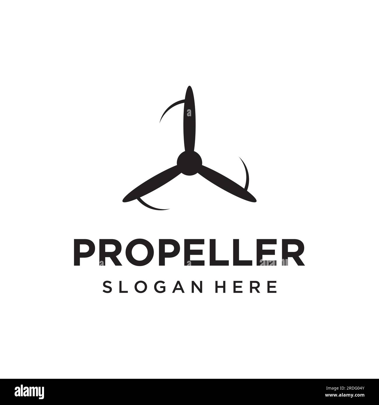 Abstrakte Logo-Vorlage Propeller von Flugzeug, Windmühle, Fan. Logo für Luftfahrt, Unternehmen, Marke, Branche. Mit einem modernen Konzept. Stock Vektor