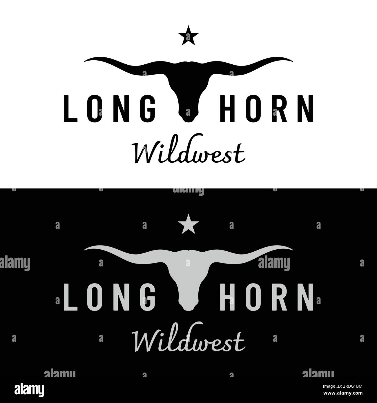 Vintage-Logo für Stier, Kuh und Büffel. Für Dienstmarken, Restaurants, Geschäfte. Stock Vektor