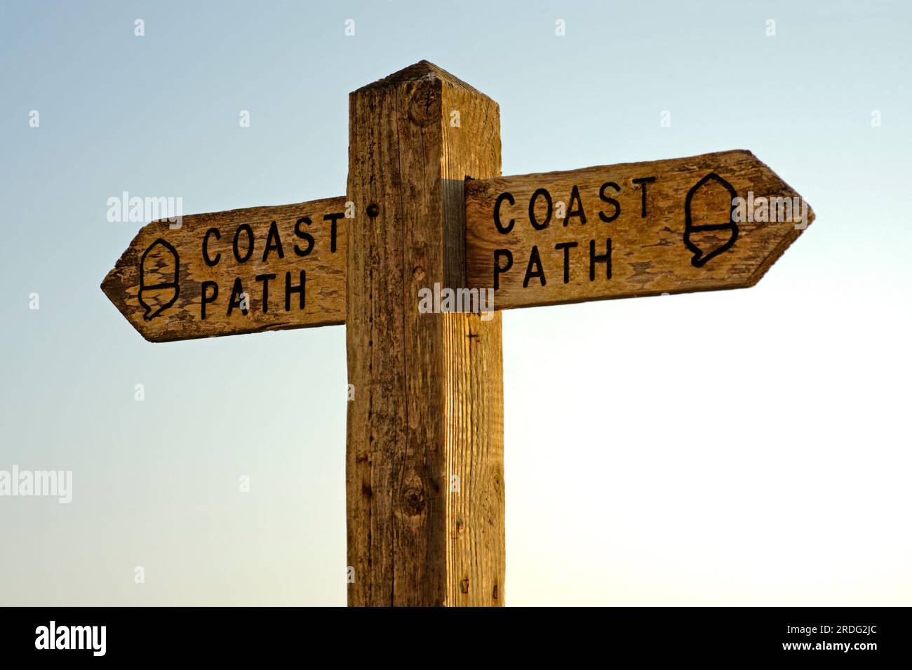 Schild für Küstenpfad Stockfoto