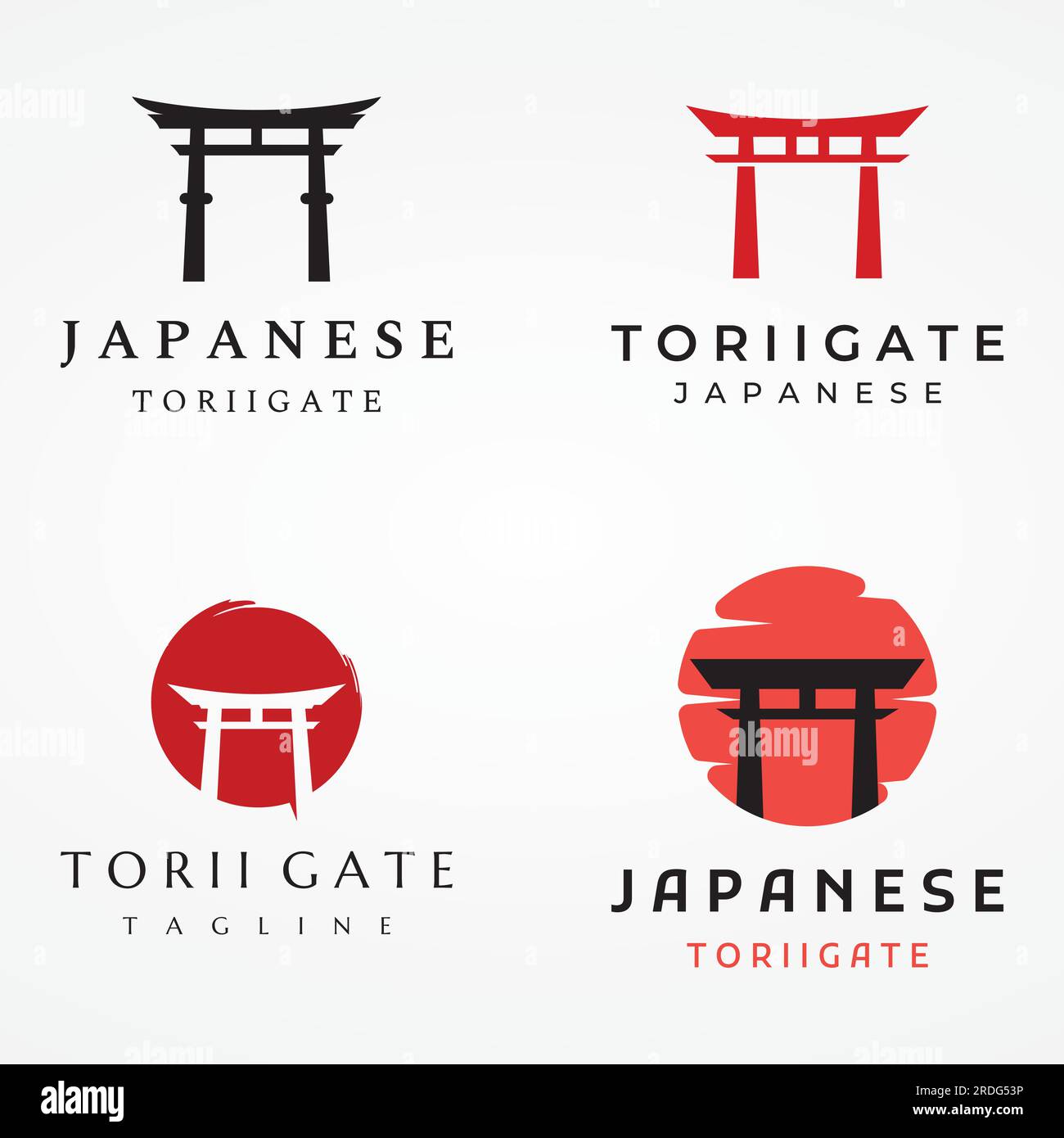 Japanisches uraltes Tori-Gate-Logo. Japanisches Erbe, Kultur und Geschichte Tori Tor. Logo für Unternehmen. Stock Vektor