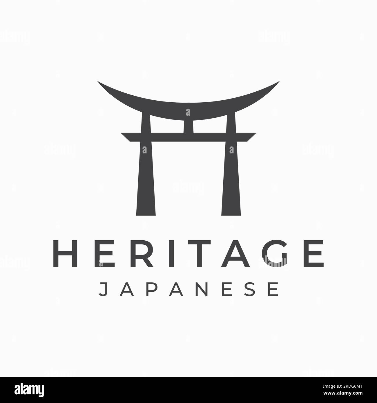 Japanisches uraltes Tori-Gate-Logo. Japanisches Erbe, Kultur und Geschichte Tori Tor. Logo für Unternehmen. Stock Vektor