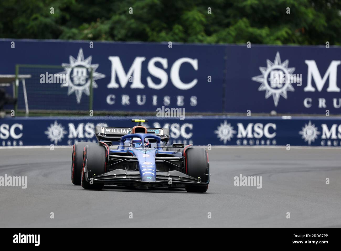 Mogyorod, Ungarn. 21. Juli 2023. Logan Sargeant of Williams Racing auf der Rennstrecke vor dem Großen Preis von Ungarn F1 in Hungaroring am 21. Juli 2023 Mogyorod, Ungarn. Kredit: Marco Canoniero/Alamy Live News Stockfoto