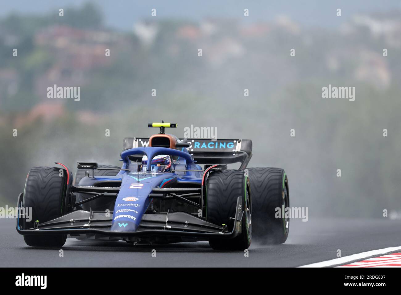 Mogyorod, Ungarn. 21. Juli 2023. Logan Sargeant of Williams Racing auf der Rennstrecke vor dem Großen Preis von Ungarn F1 in Hungaroring am 21. Juli 2023 Mogyorod, Ungarn. Kredit: Marco Canoniero/Alamy Live News Stockfoto