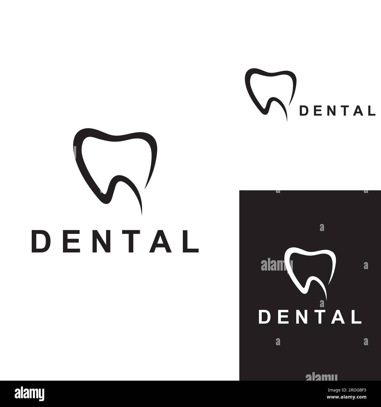 Dental Logo, Logo für Zahngesundheit und Logo für Zahnpflege. Vektordesign-Konzept wird verwendet. Stock Vektor