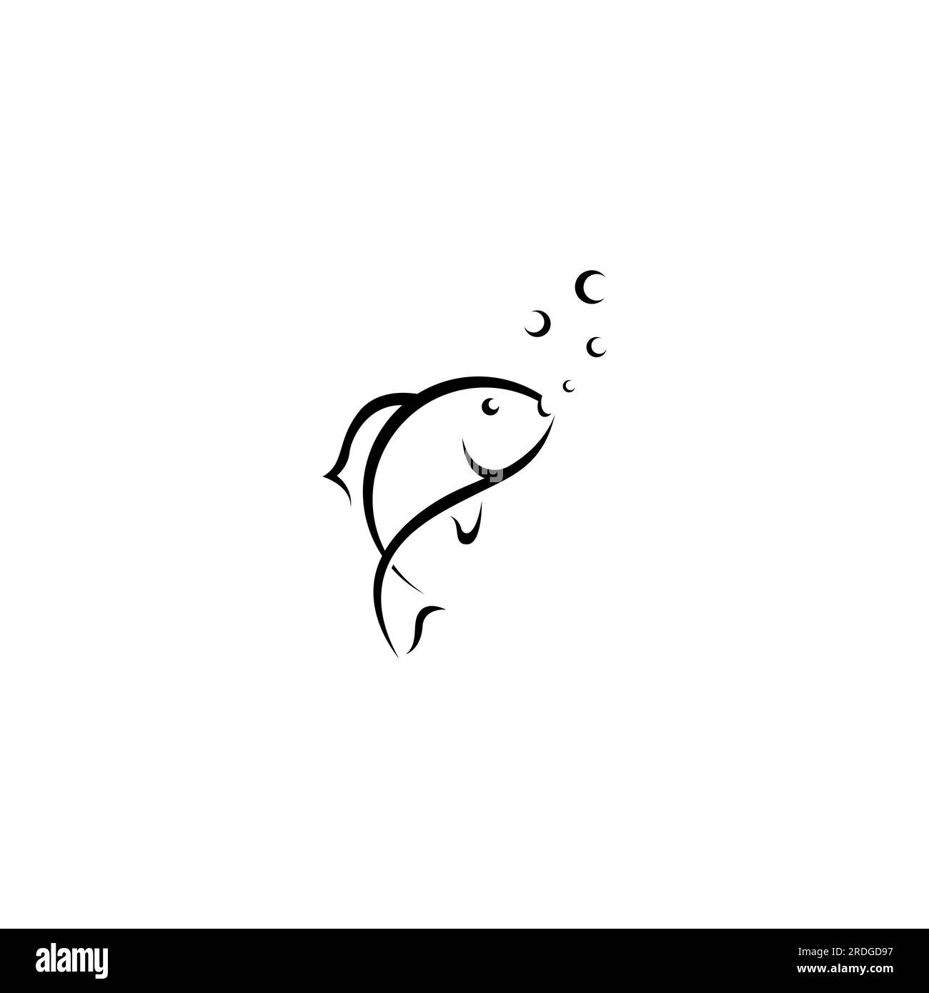 Fischlogo, Angelhaken, Fischöl und Meeresfrüchte-Restaurant-Ikone. Mit Vektorsymbol Konzept Stock Vektor