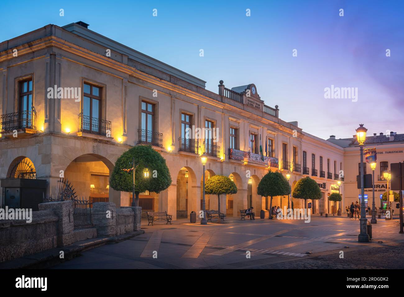 Parador de Ronda Hotel bei Sonnenuntergang - Ronda, Andalusien, Spanien Stockfoto