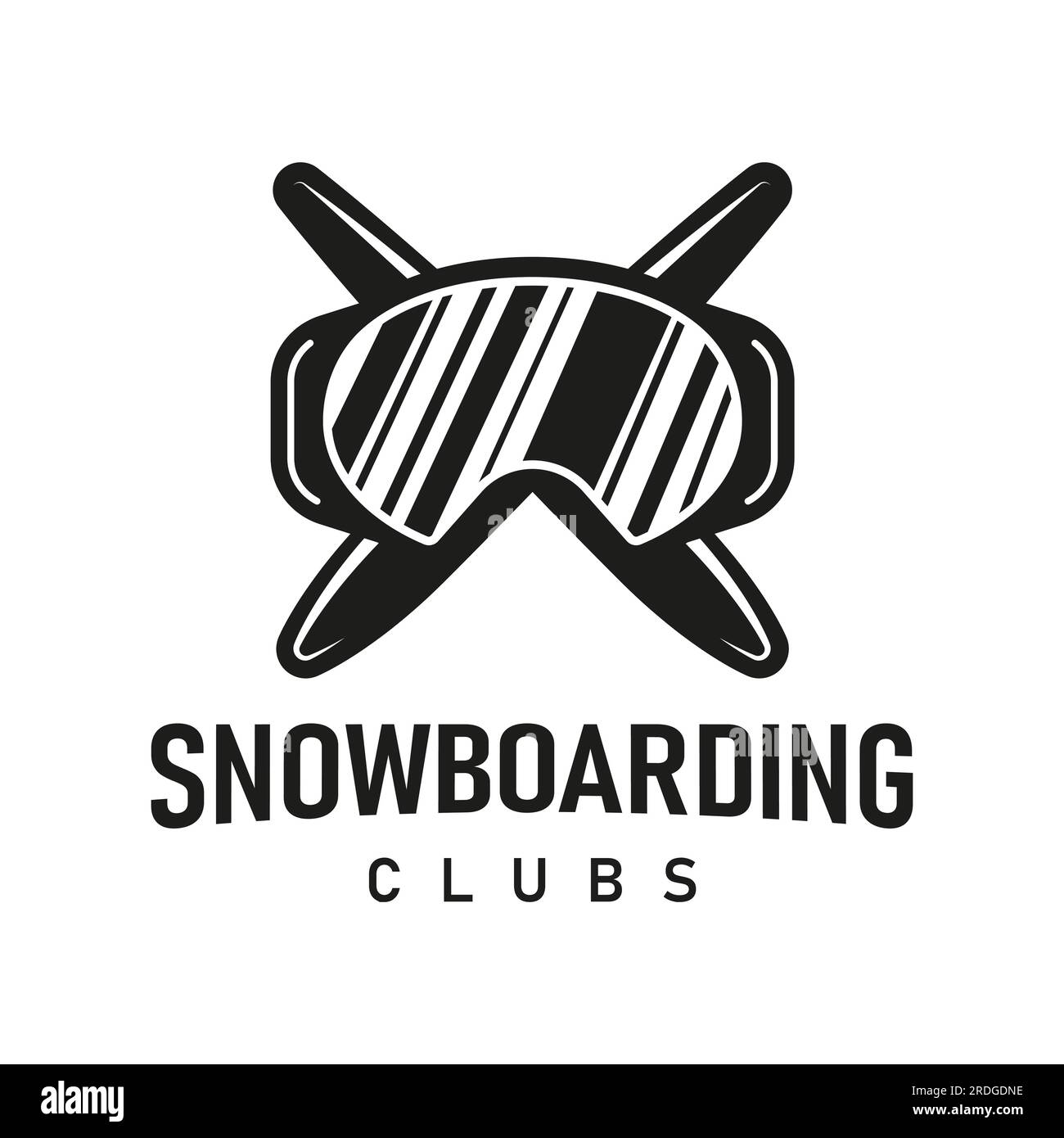 Snowboard-Logo. Symbole und Symbole für Outdoor-Aktivitäten im Winter im Retro-Stil. Extremsport. Stock Vektor