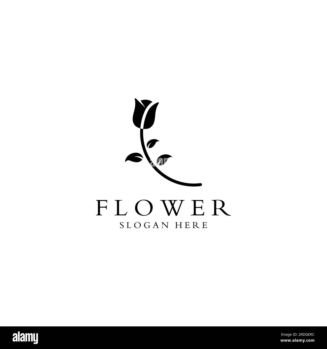 Logos von Blumen, Rosen, Lotusblumen und anderen Arten von Blumen. Durch Verwendung des Konzepts der Vektorkonstruktion. Stock Vektor