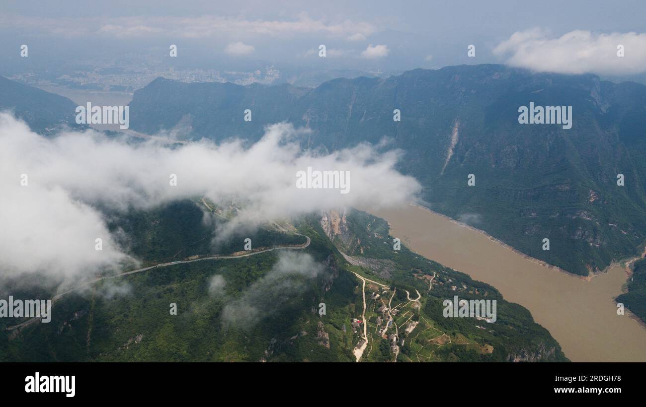 (230721) CHONGQING, 21. Juli 2023 (Xinhua) Dieses Luftfoto wurde