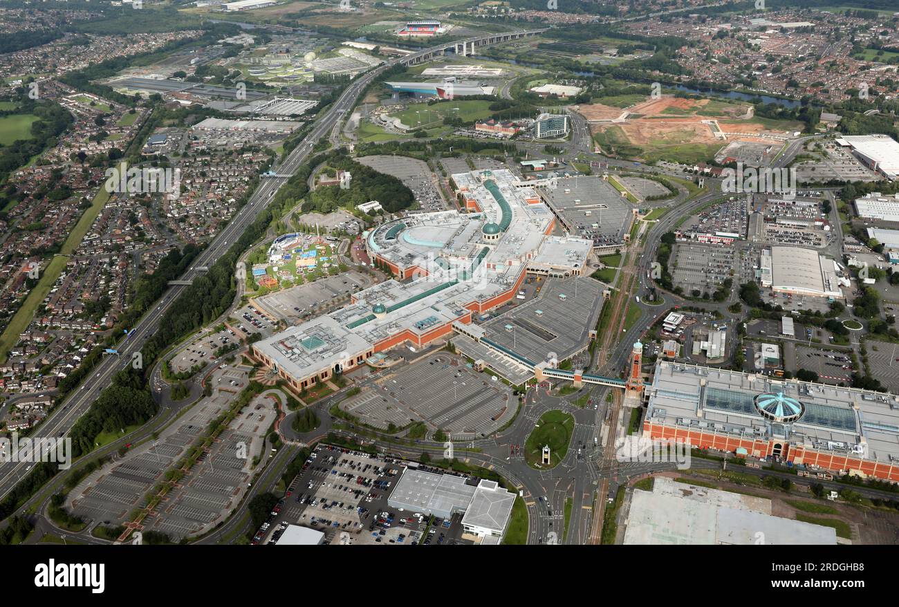 Luftaufnahme des Trafford Centre, Einkaufszentrum Stockfoto