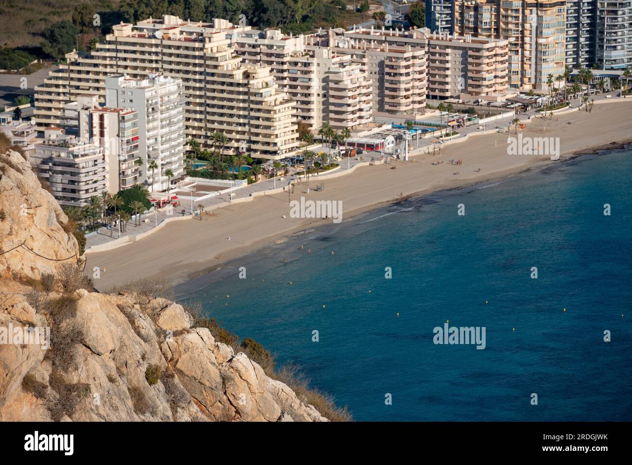 Fossa Beach, Calpe Village, Costa Blanca, Spanien Stockfoto
