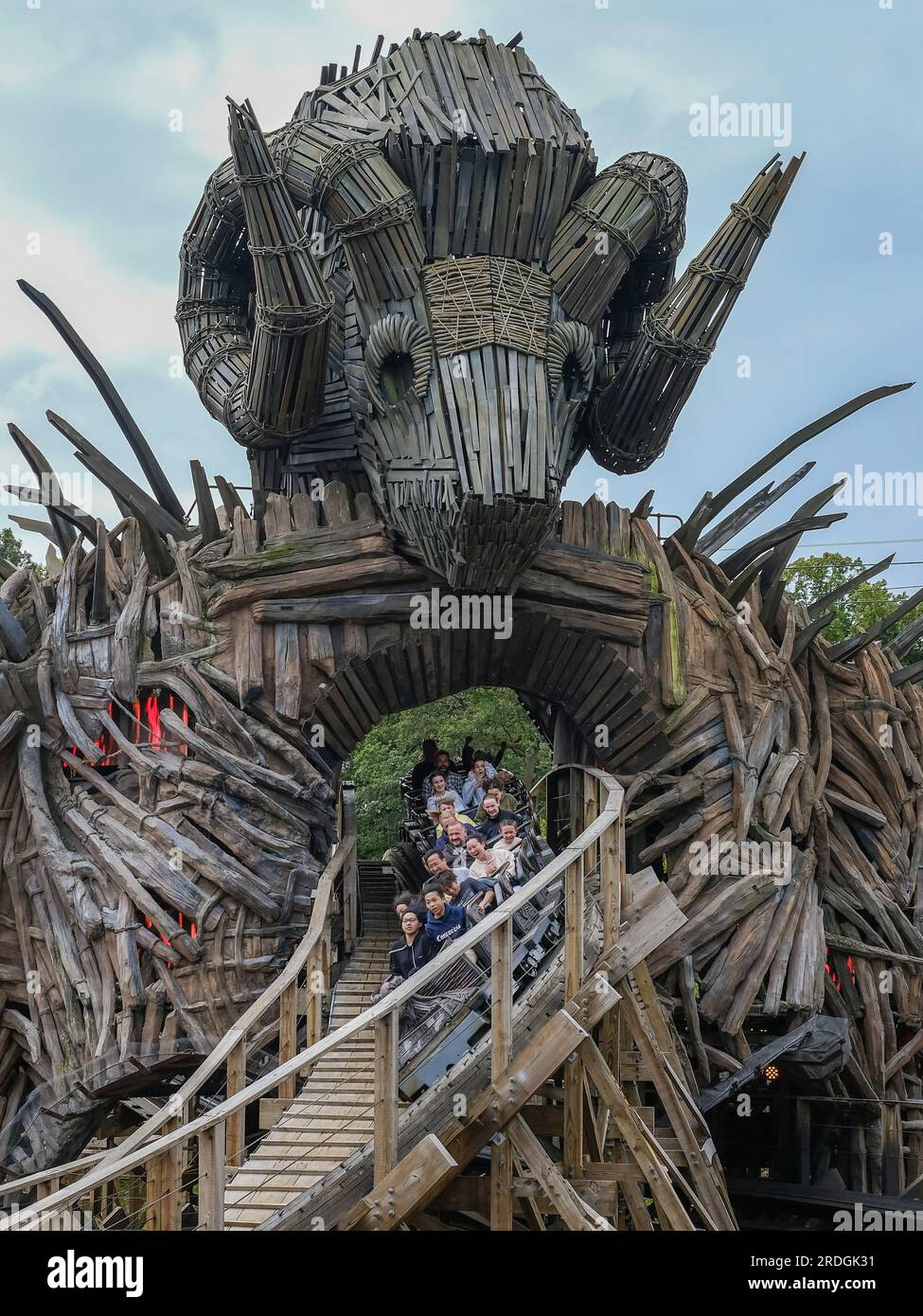 Die Achterbahn Wicker man in Alton Towers, Großbritannien Stockfoto