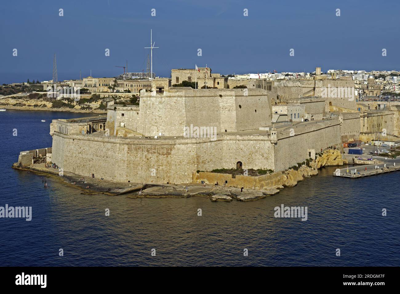Blick auf Fort Saint Elmo; Forti Sant'Iermu; Valletta; Malta Stockfoto