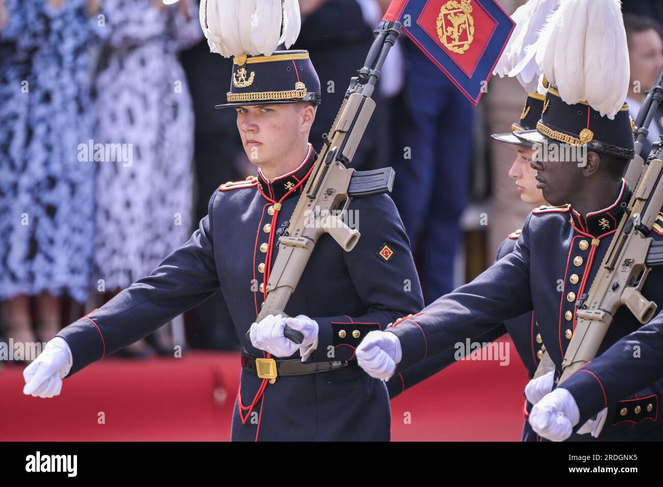 Brüssel, Belgien. 21. Juli 2023. Prinz Gabriel, das während der Militär