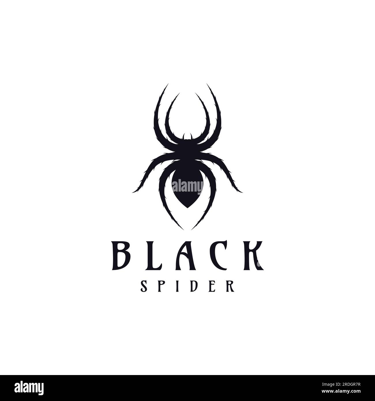 Silhouette mit dem Logo der Arachnida-Spinne oder Tarantel. Stock Vektor