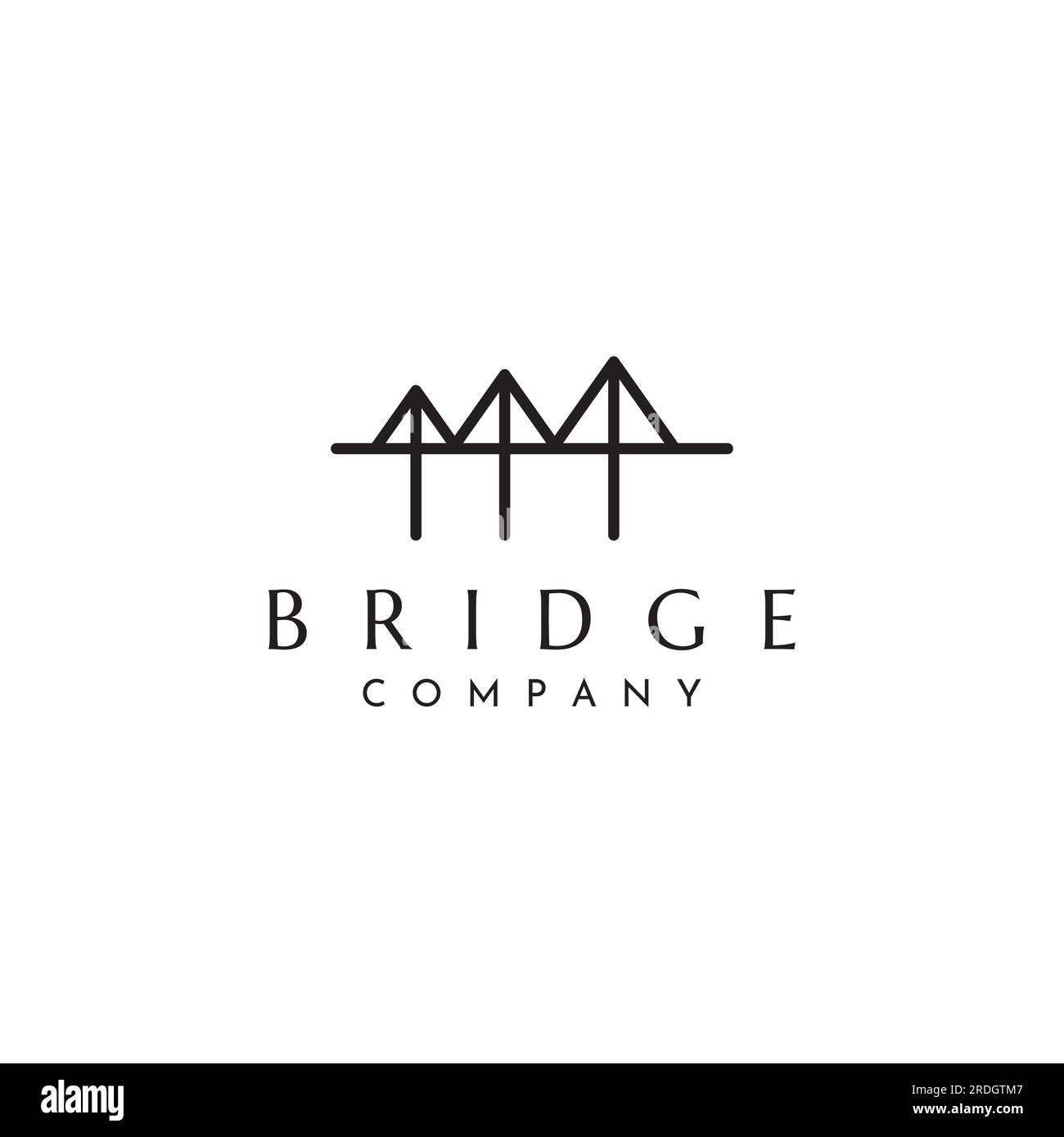 Minimalistisches und elegantes kreatives Bridge Building Logo mit einem modernen Konzept. Stock Vektor