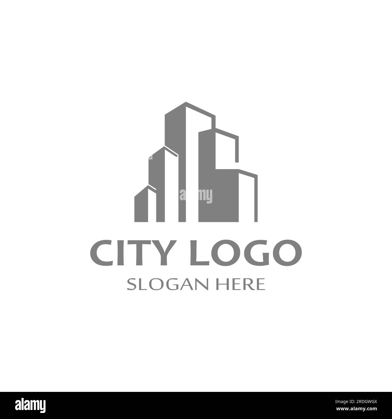 City ​​skyline, Silhouette, moderne Stadt und Stadtzentrum. Mit Logo-Design, Symbol und Symbol Stock Vektor