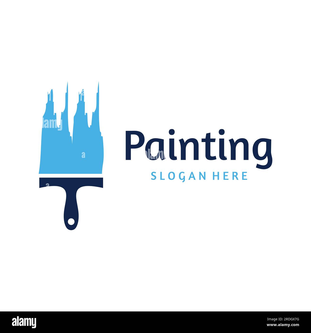 Abstraktes Logo kreatives Design von Pinsel und Hausfarbe. Mit Pinselschild und modernen Pinselstrichen in farbenfrohen Farben. Logo für Unternehmen, PaintComan Stock Vektor