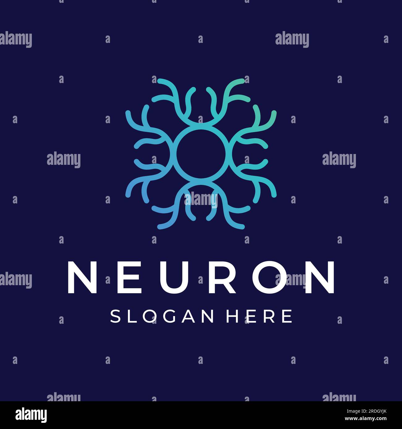 Neuron-Logo oder Nervenzellen-Logo mit Vektorkonzept. Stock Vektor