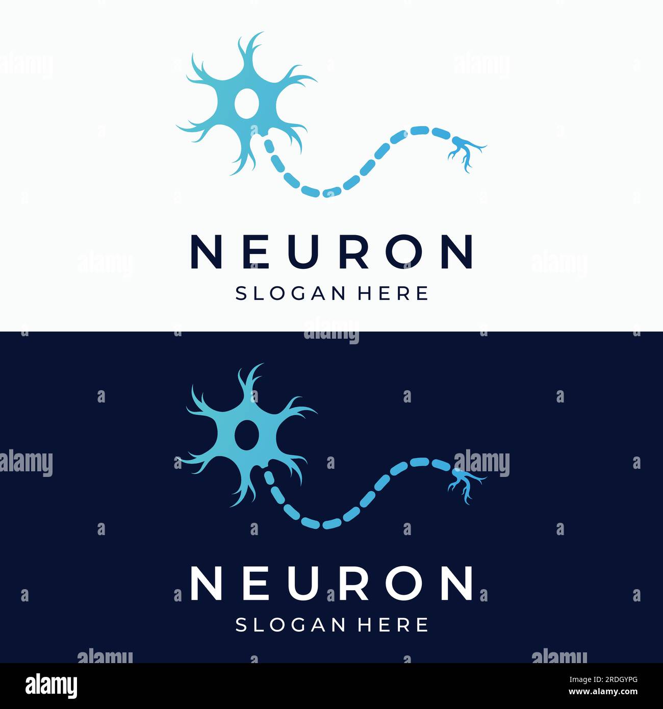 Neuron-Logo oder Nervenzellen-Logo mit Vektorkonzept. Stock Vektor
