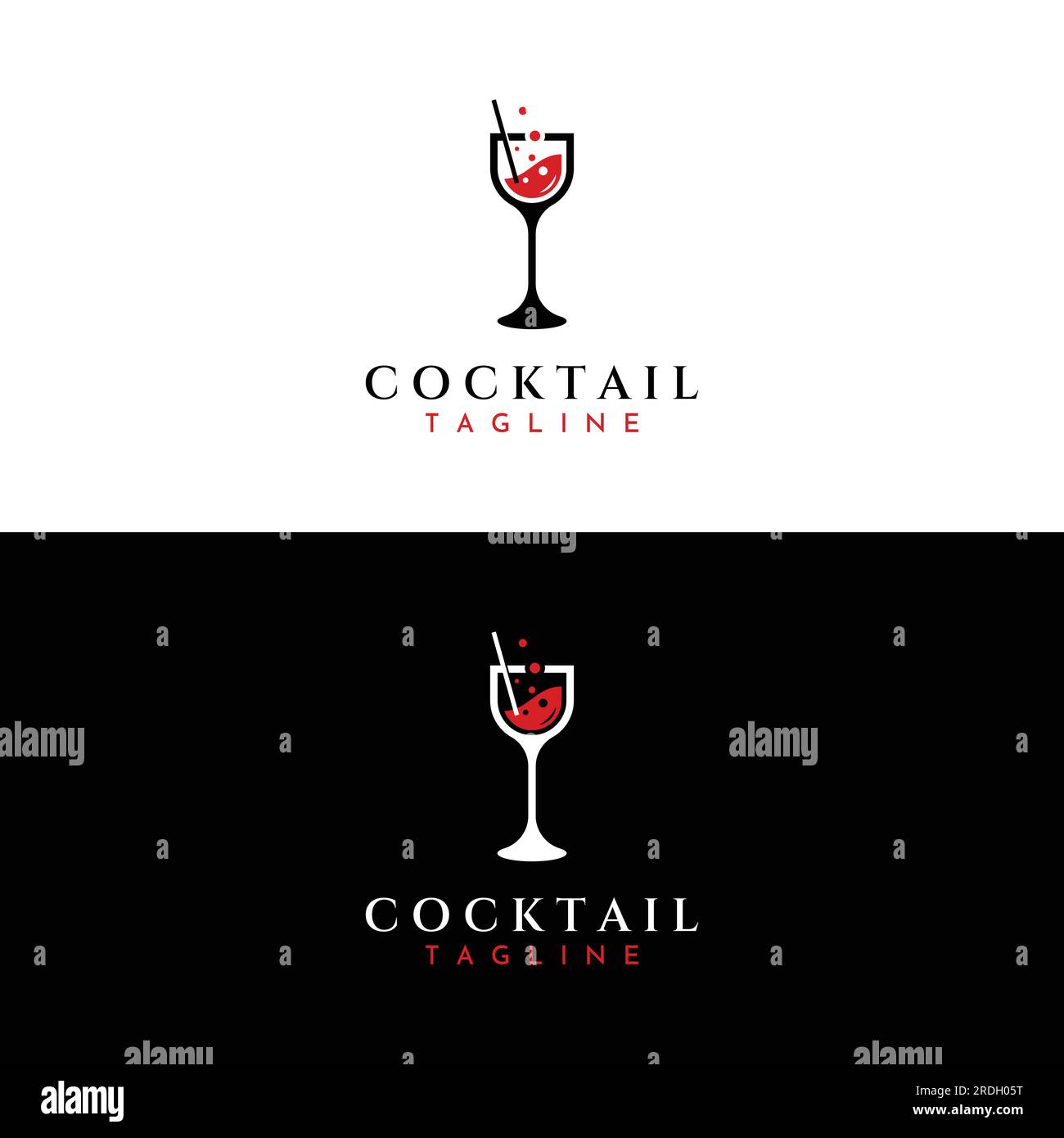 Logos für alkoholische Cocktails, Nachtclub-Drinks.Logos für Nachtclubs, Bars und mehr. Stock Vektor