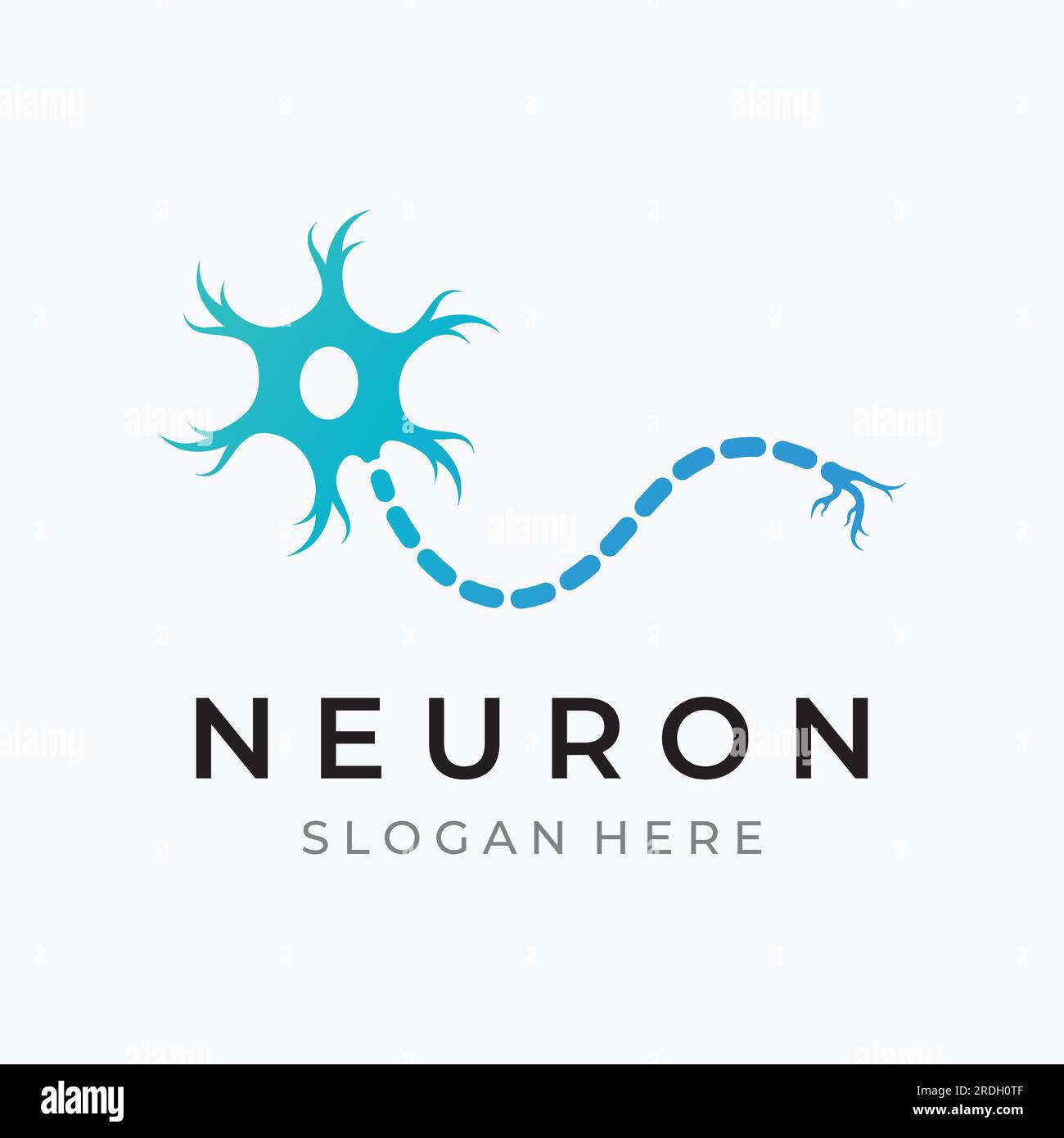 Neuron-Logo oder Nervenzellen-Logo mit Vektorkonzept. Stock Vektor