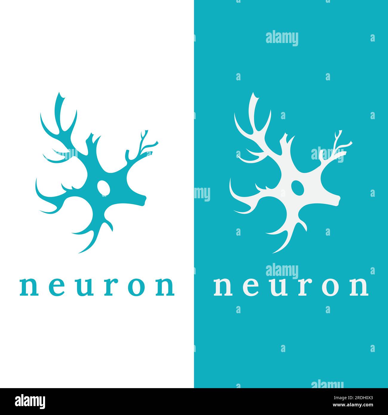 Neuron-Logo oder Nervenzellen-Logo mit Vektorkonzept. Stock Vektor
