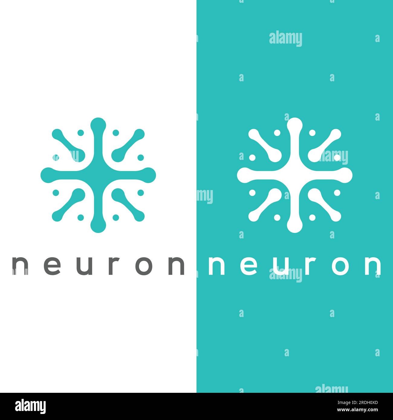 Neuron-Logo oder Nervenzellen-Logo mit Vektorkonzept. Stock Vektor