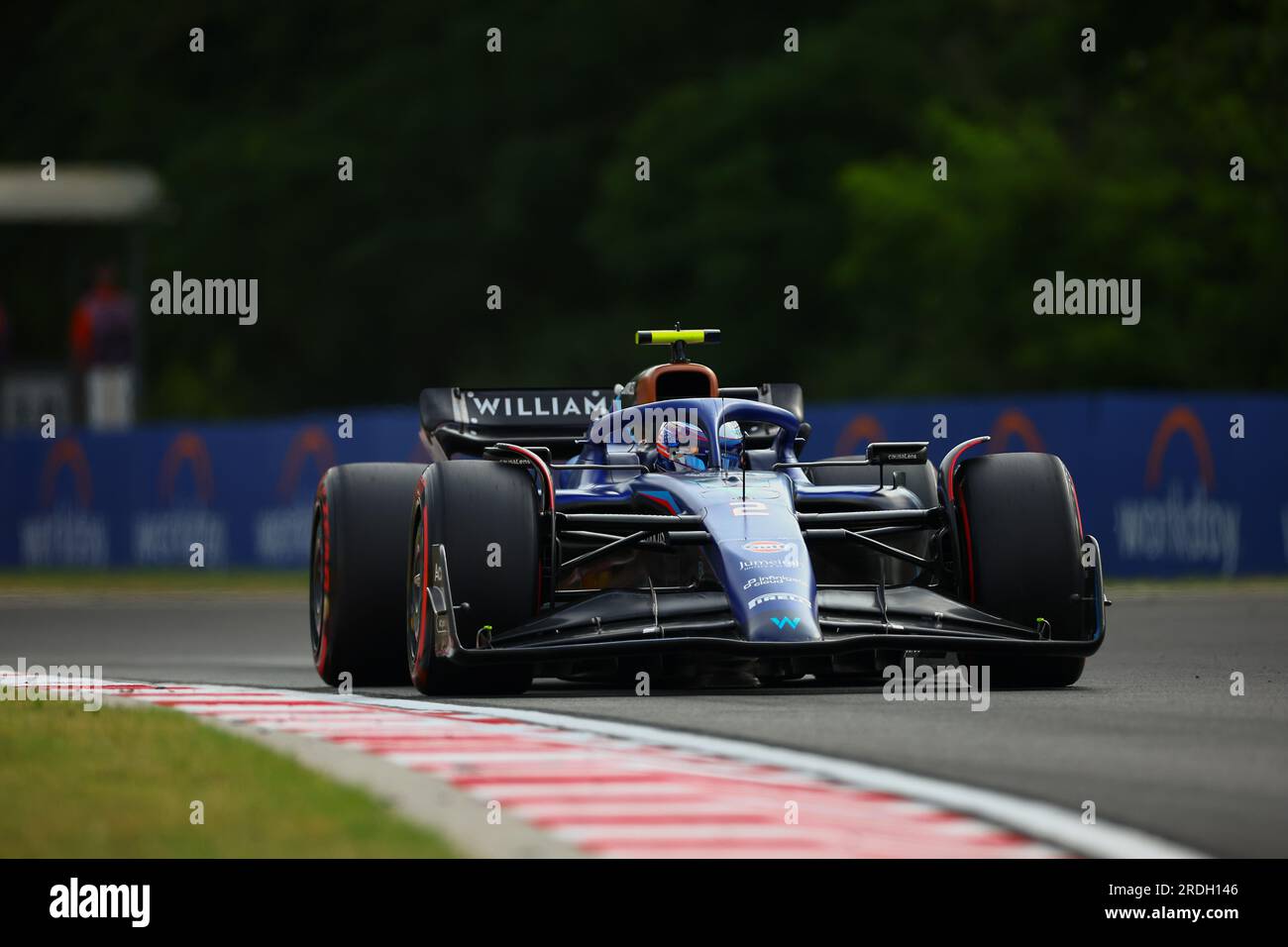 Ungarn, 21/07/2023, #02 Logan SarSergeant, (USA) Williams Mercedes während des ungarischen GP, Budapest, 20-23. Juli 2023 bei der Hungaroring, Formel-1-Weltmeisterschaft 2023. Stockfoto