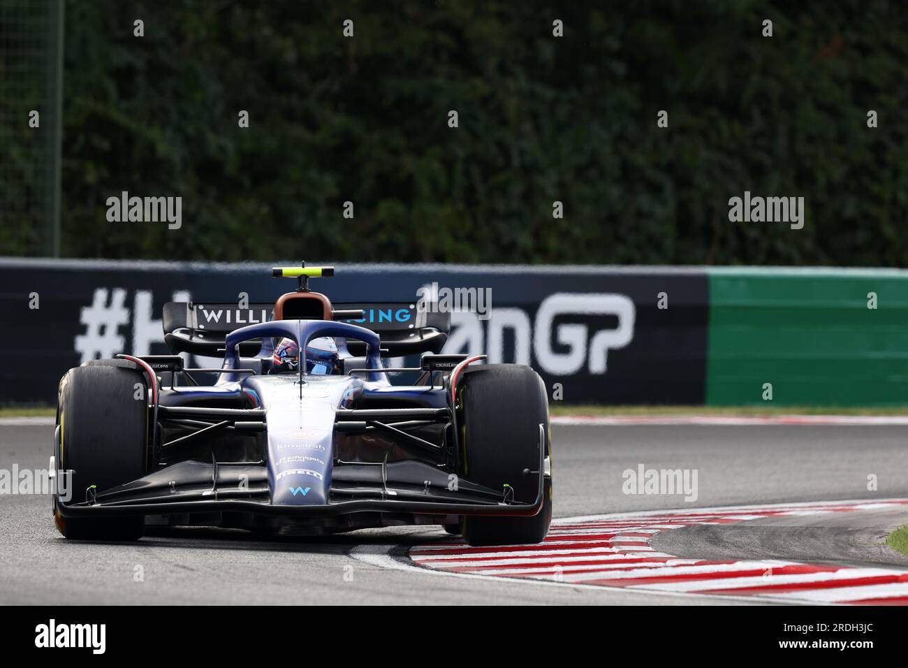 Mogyorod, Ungarn. 21. Juli 2023. Logan Sargeant of Williams Racing auf der Rennstrecke vor dem Großen Preis von Ungarn F1 in Hungaroring am 21. Juli 2023 Mogyorod, Ungarn. Kredit: Marco Canoniero/Alamy Live News Stockfoto