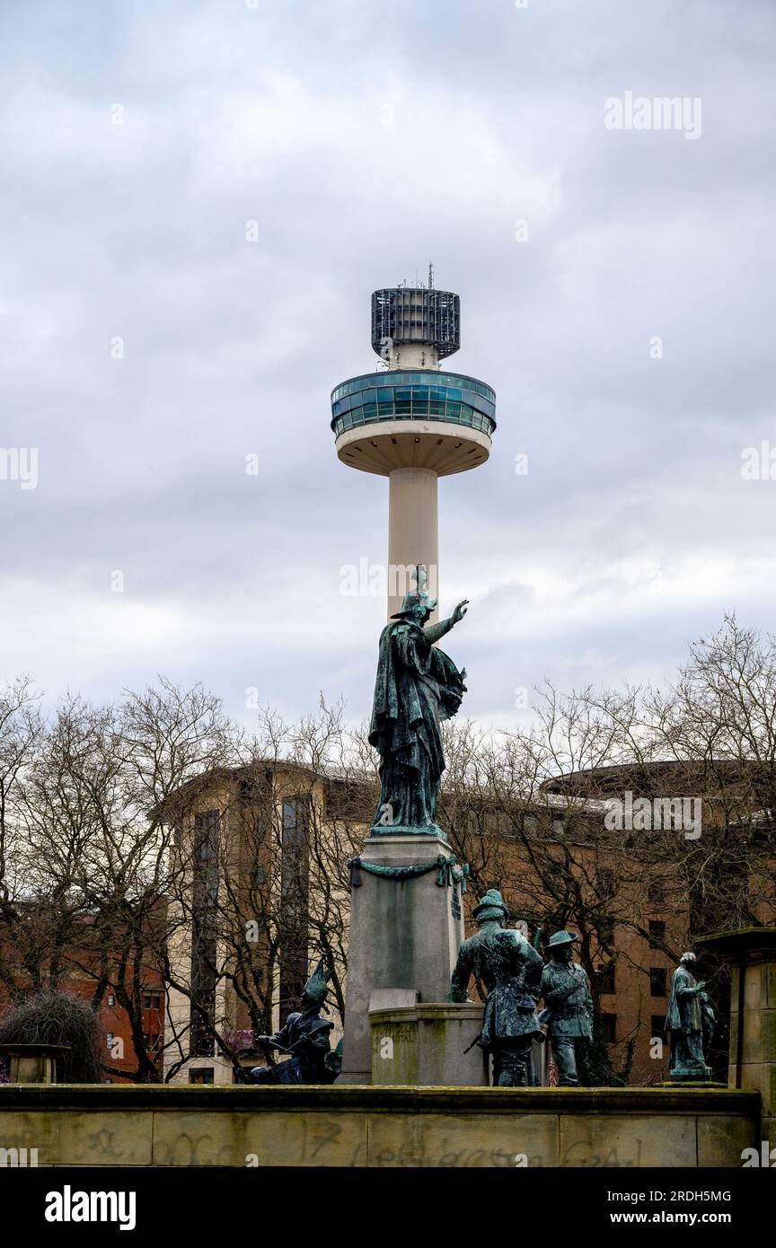 Berühmte Gedenkstätten im St Johns Garden in Liverpool, Großbritannien Stockfoto