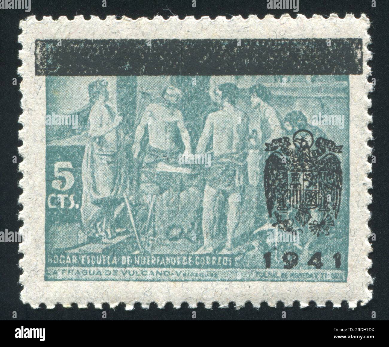 RUSSLAND KALININGRAD, 18. OKTOBER 2015: Stempel gedruckt von Kuba, zeigt Schmied, circa 1941 Stockfoto