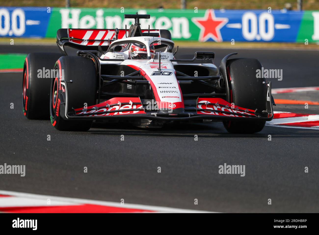 Budapest, Rieti, Ungarn. 21. Juli 2023. Kevin Magnussen (SVE) Haas VF-23.während der freien Übung 2, Freitag, 21. Juli FORMEL 1 QATAR AIRWAYS UNGARISCHER GRAND PRIX 2023 - Jul21 bis Jul23 2023 Hungaroring, Budapest, Ungarn (Kreditbild: © Alessio De Marco/ZUMA Press Wire) NUR REDAKTIONELLE VERWENDUNG! Nicht für den kommerziellen GEBRAUCH! Stockfoto