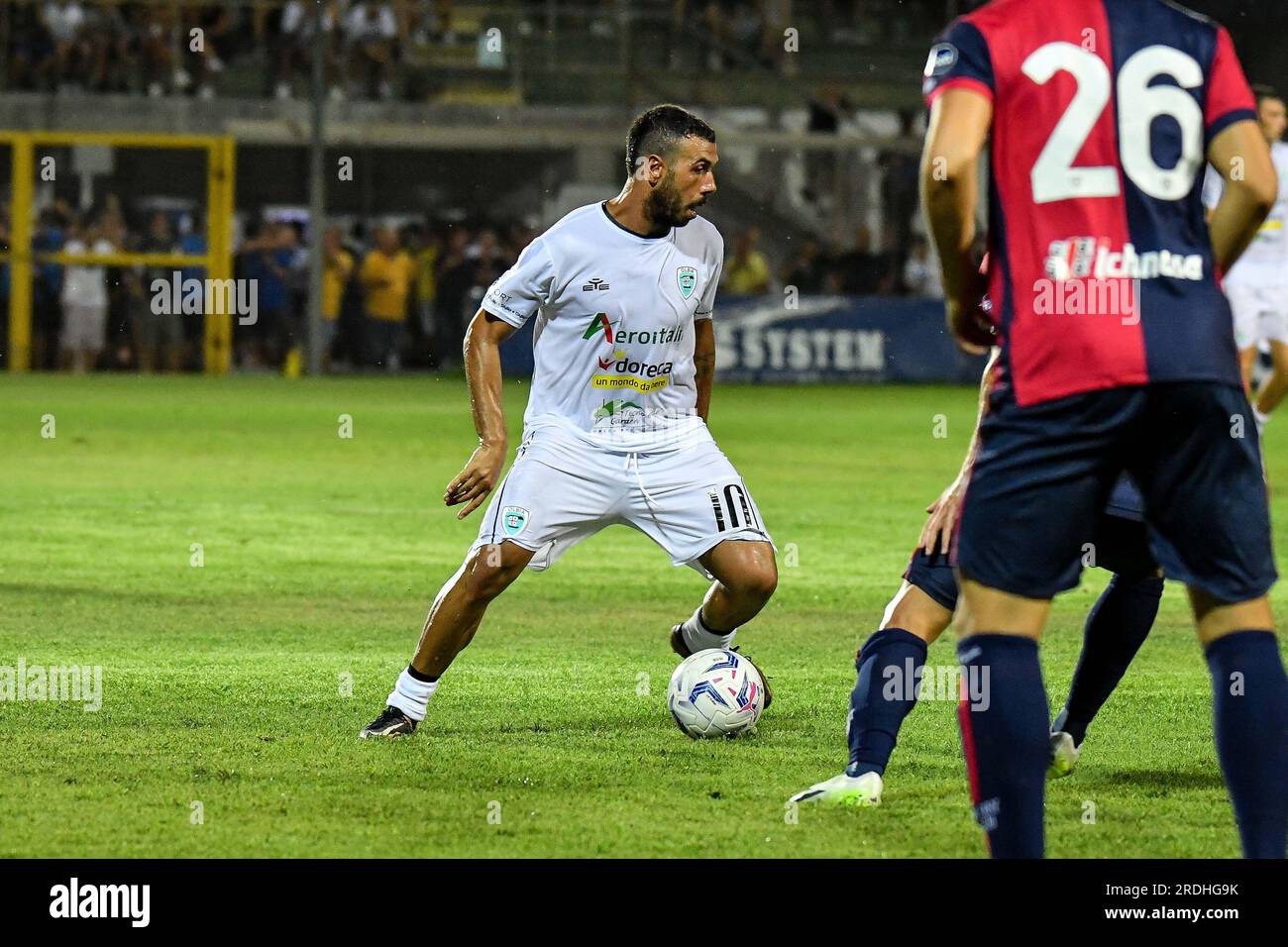 Olbia, Italien. 21. Juli 2023. Stadio Bruno Nespoli, Olbia, Italien, 21. Juli 2023, Daniele Ragatzu von Olbia Calcio während Olbia gegen Cagliari - Freundliches Fußballspiel Credit: Live Media Publishing Group/Alamy Live News Stockfoto