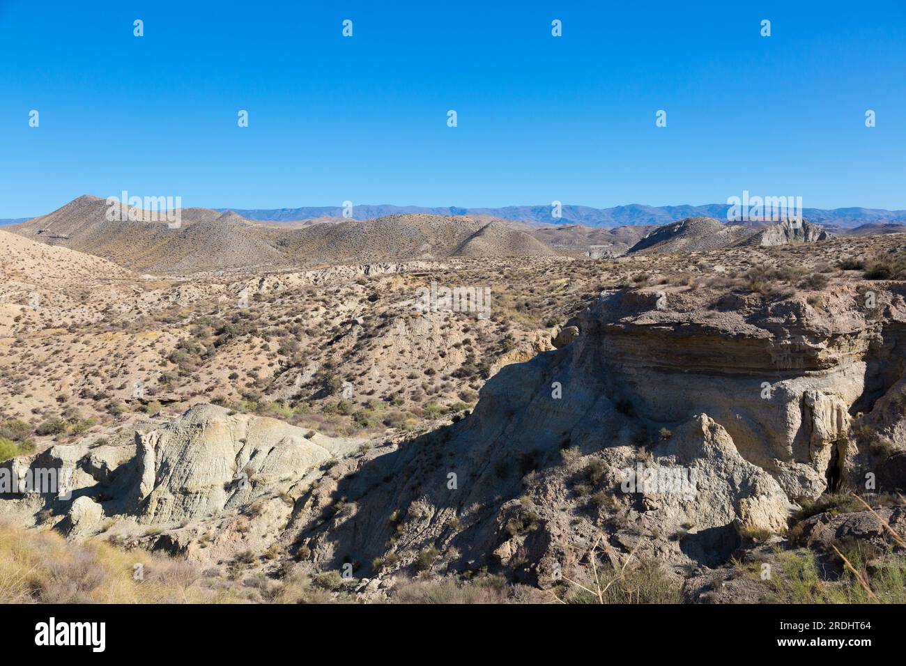 Tabernas-Wüste in der Provinz Almeria, Andalusien, Spanien Stockfoto