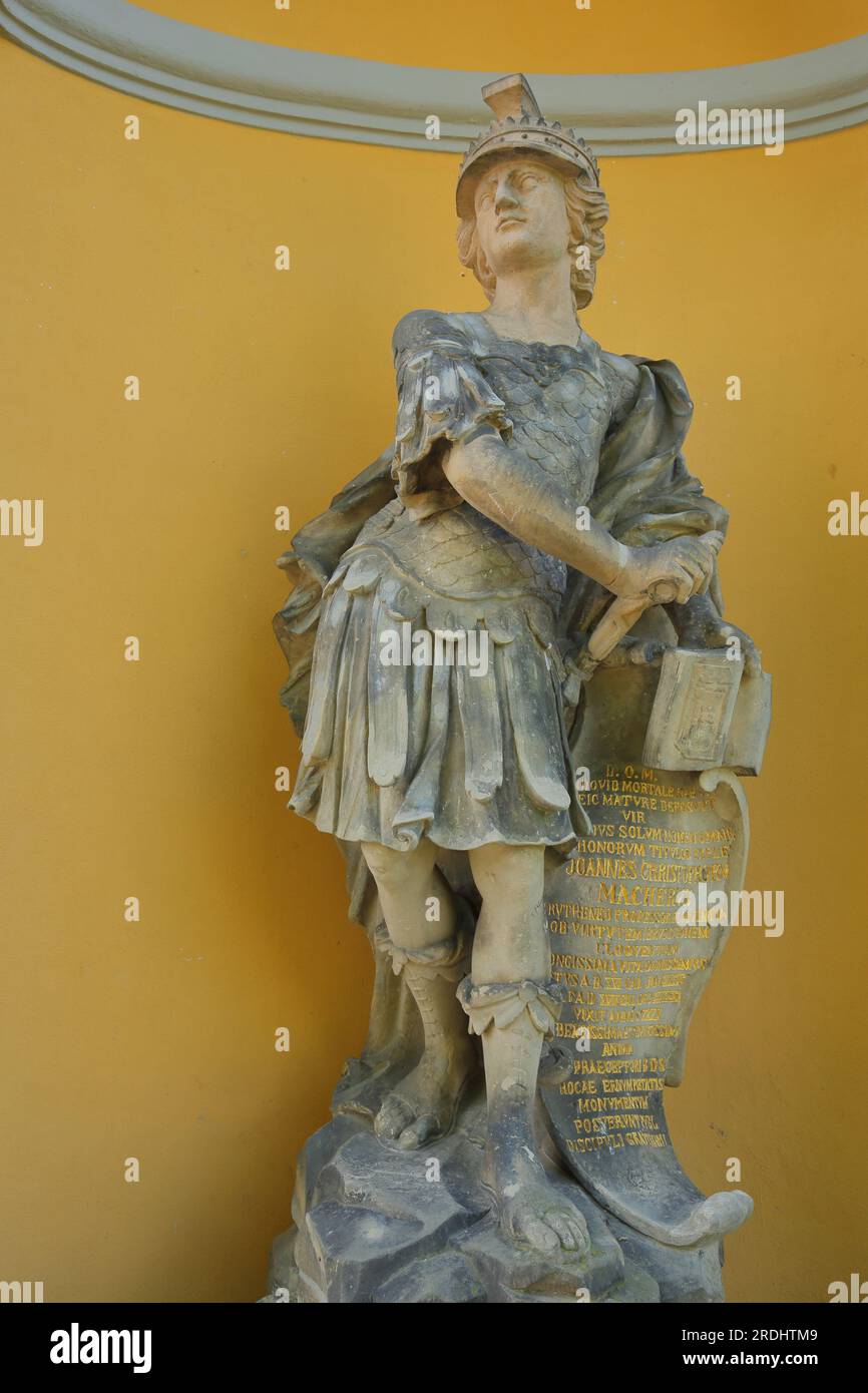 Grabdenkmal und Skulptur von Johann Christoph Macher, Orangerie, Gera, Thüringen, Deutschland Stockfoto